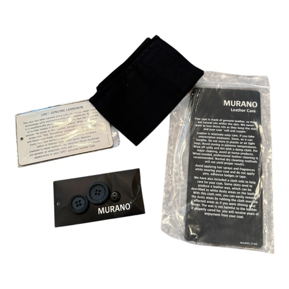 Vintage Murano Lamb Skin Leather Black Women’s Size XL Lined Blazer Coat - Picture 7 of 8